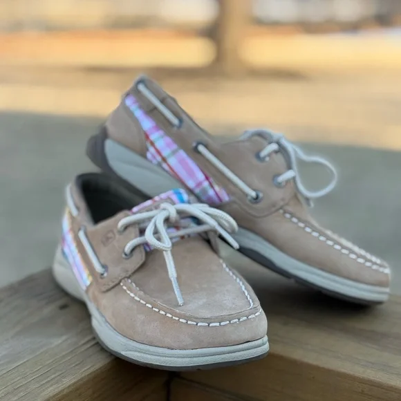 Sperry Tan and Plaid Kids Sneakers - Picture 1 of 1